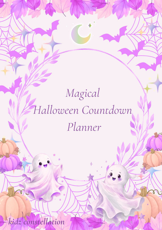 Cute Pastel Halloween Countdown Activity Planner | Printable Kids Halloween Planner