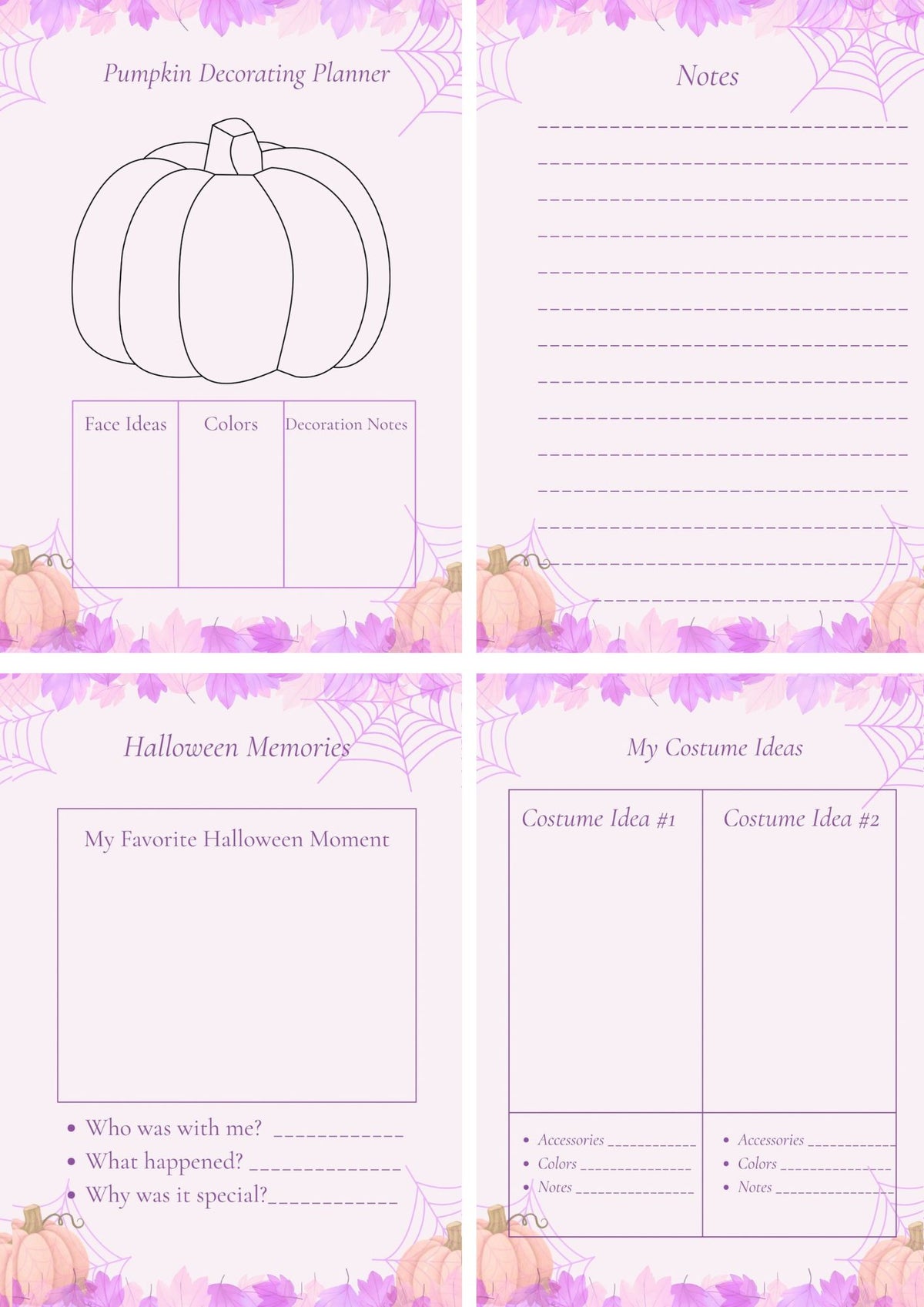 Cute Pastel Halloween Countdown Activity Planner | Printable Kids Halloween Planner