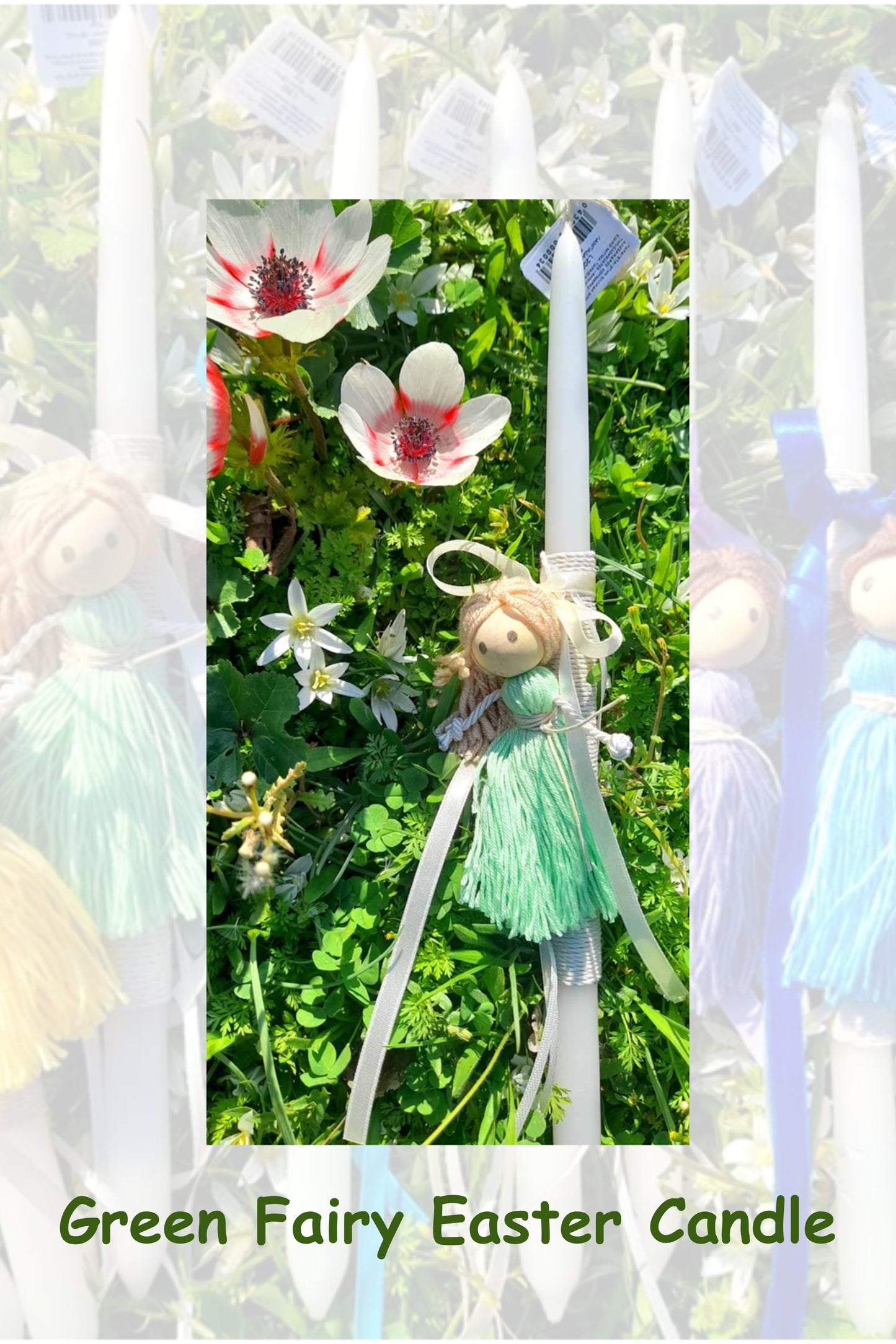 Easter Candle- green fairy