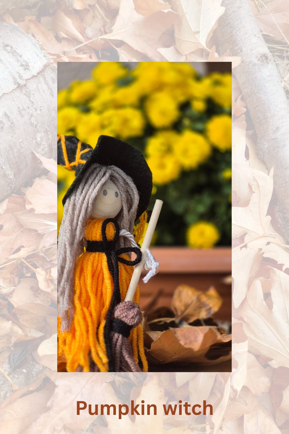 Yarn doll- Pumpkin witch