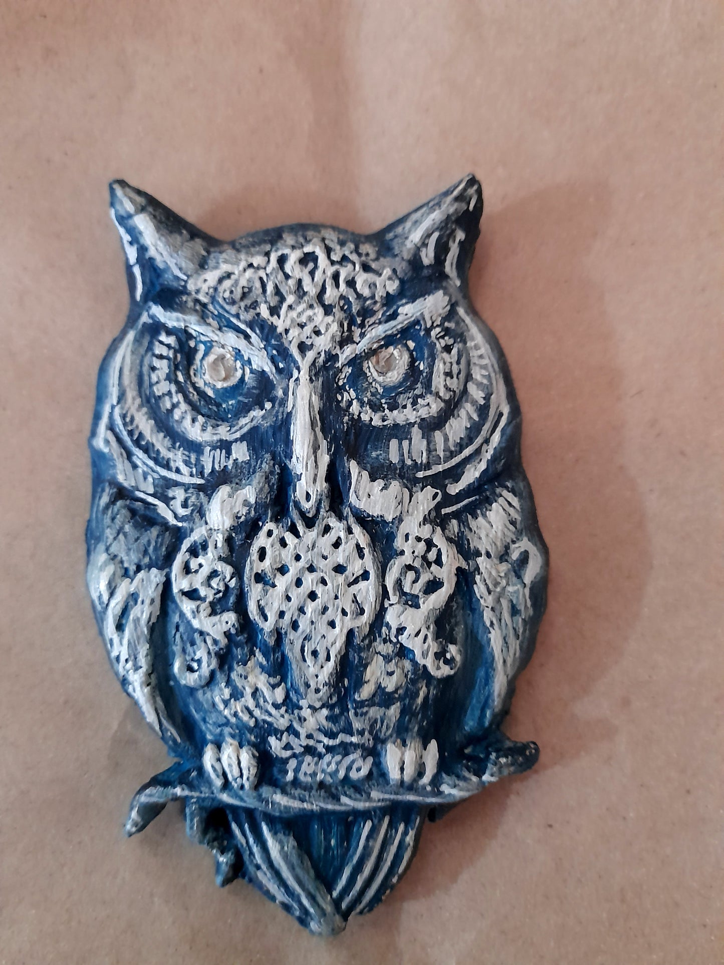 Large magnet owl Blue