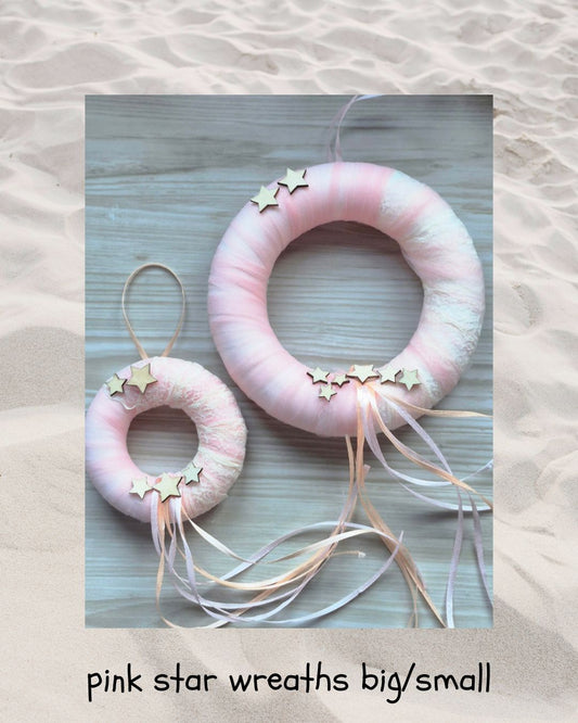 pink star wreaths big/small