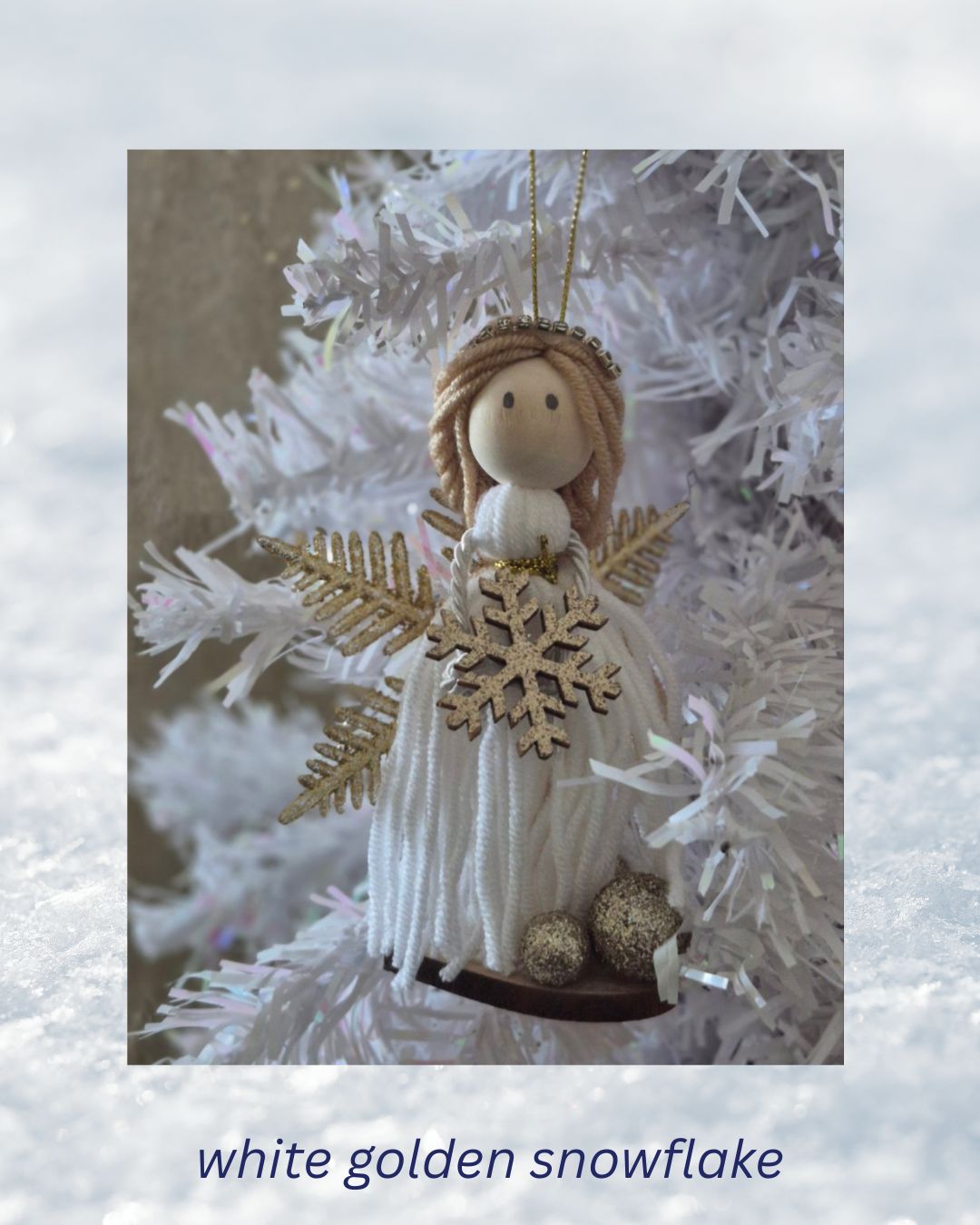 035- white golden snowflake