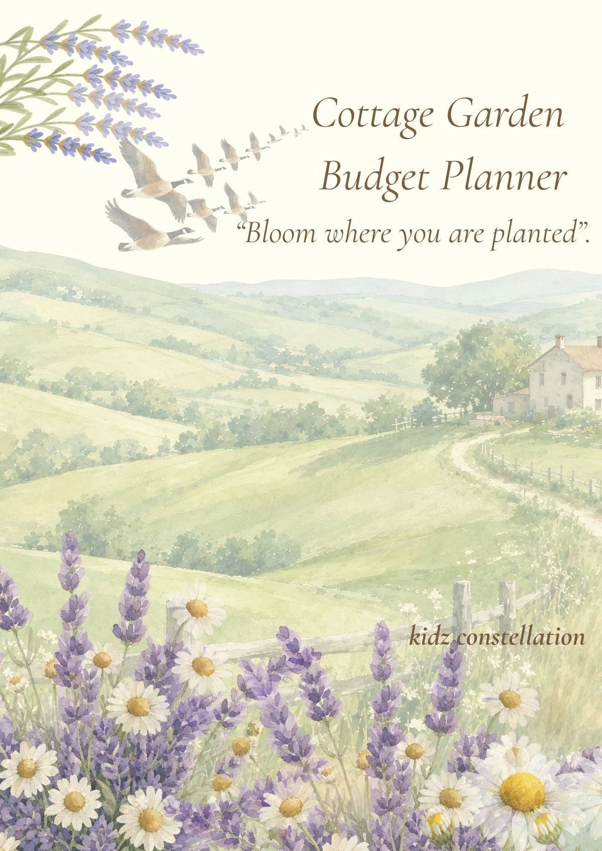 Cottage Garden Budget Planner - instant download