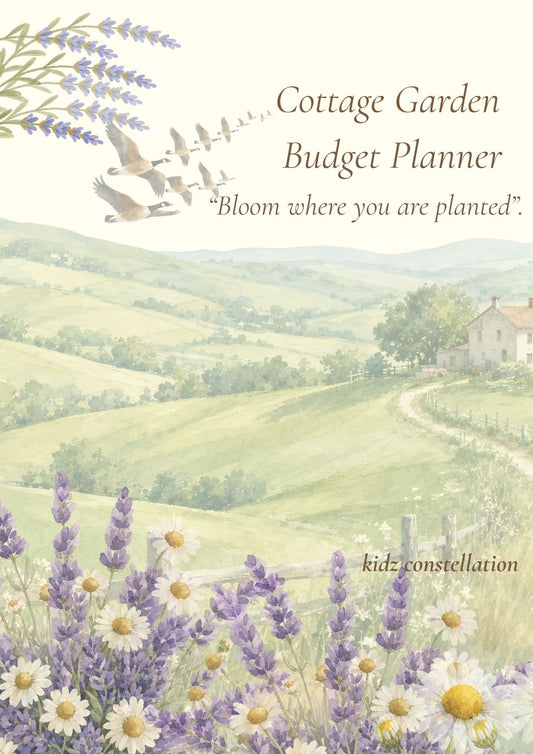 Cottage Garden Budget Planner - instant download