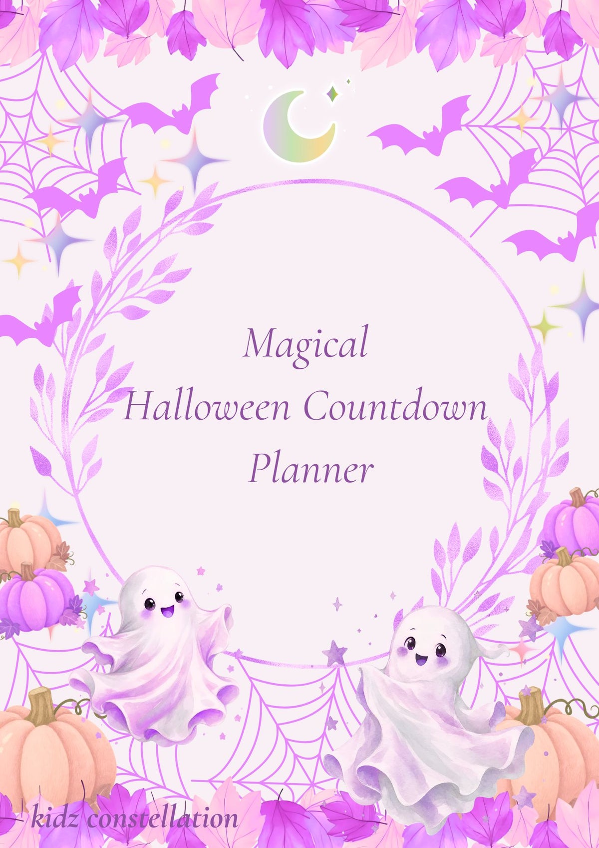 Cute Pastel Halloween Countdown Activity Planner | Printable Kids Halloween Planner