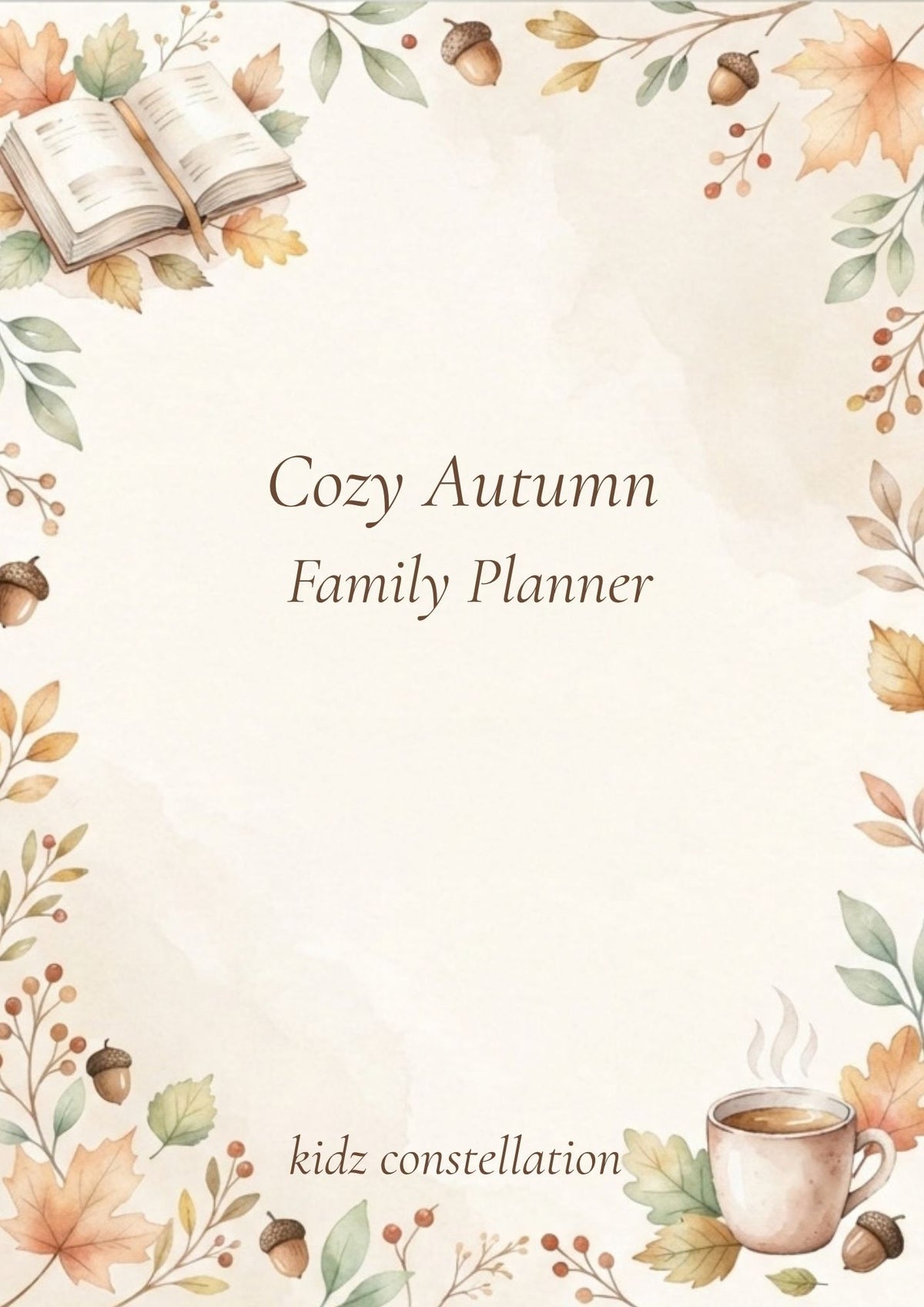 Cosy Autumn Family Planner Printable PDF | Family Organizer, Meal Planner & Calendar