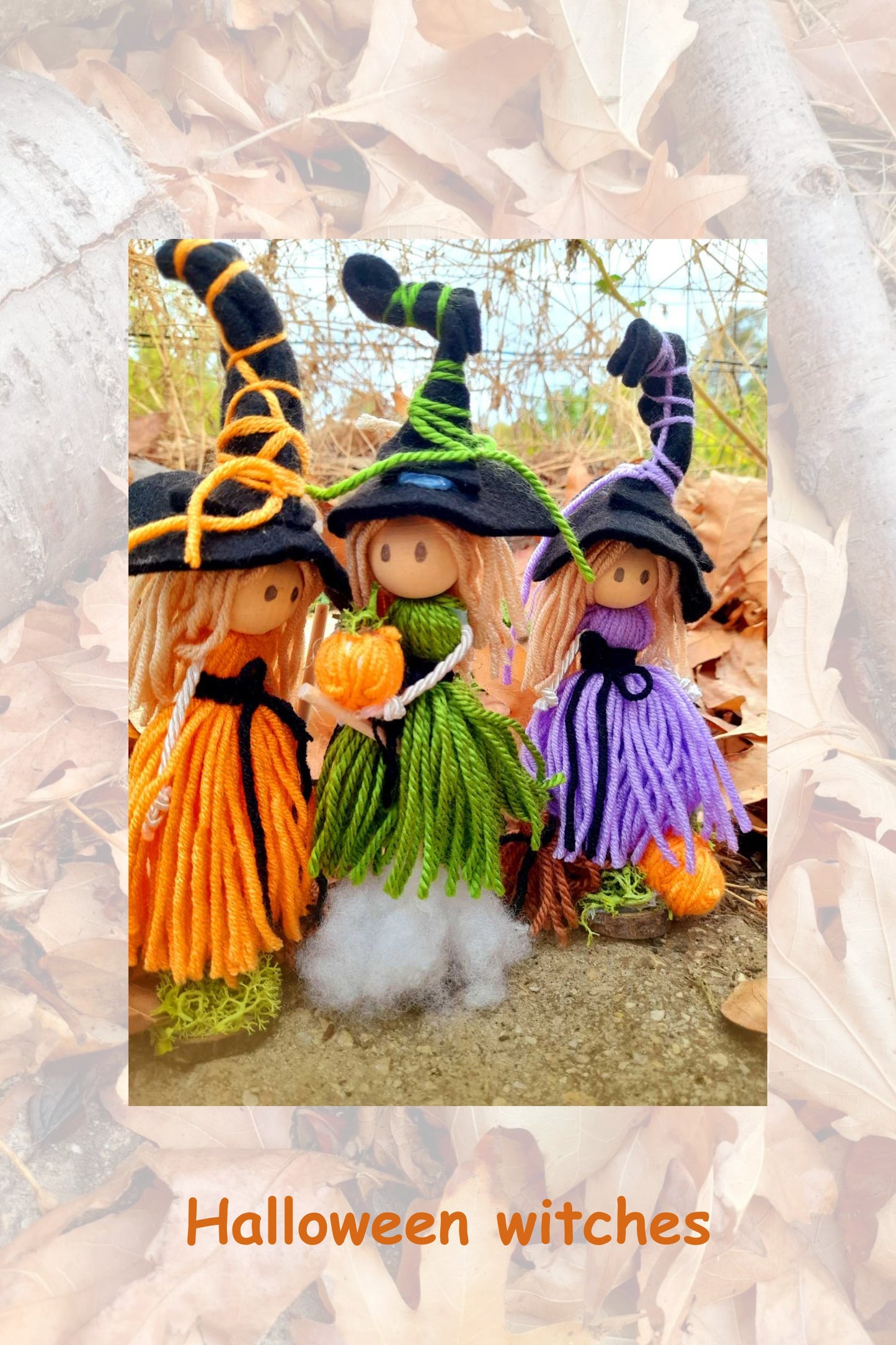 Halloween yarn witches set