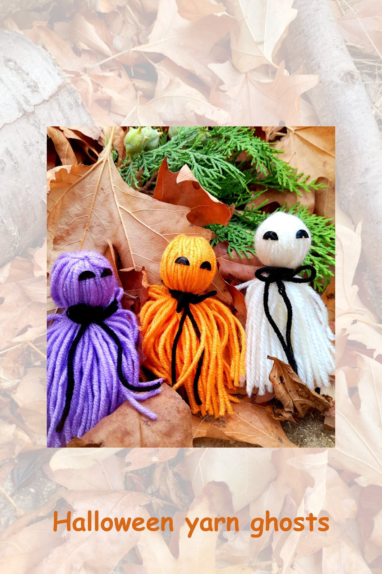 Halloween yarn ghosts