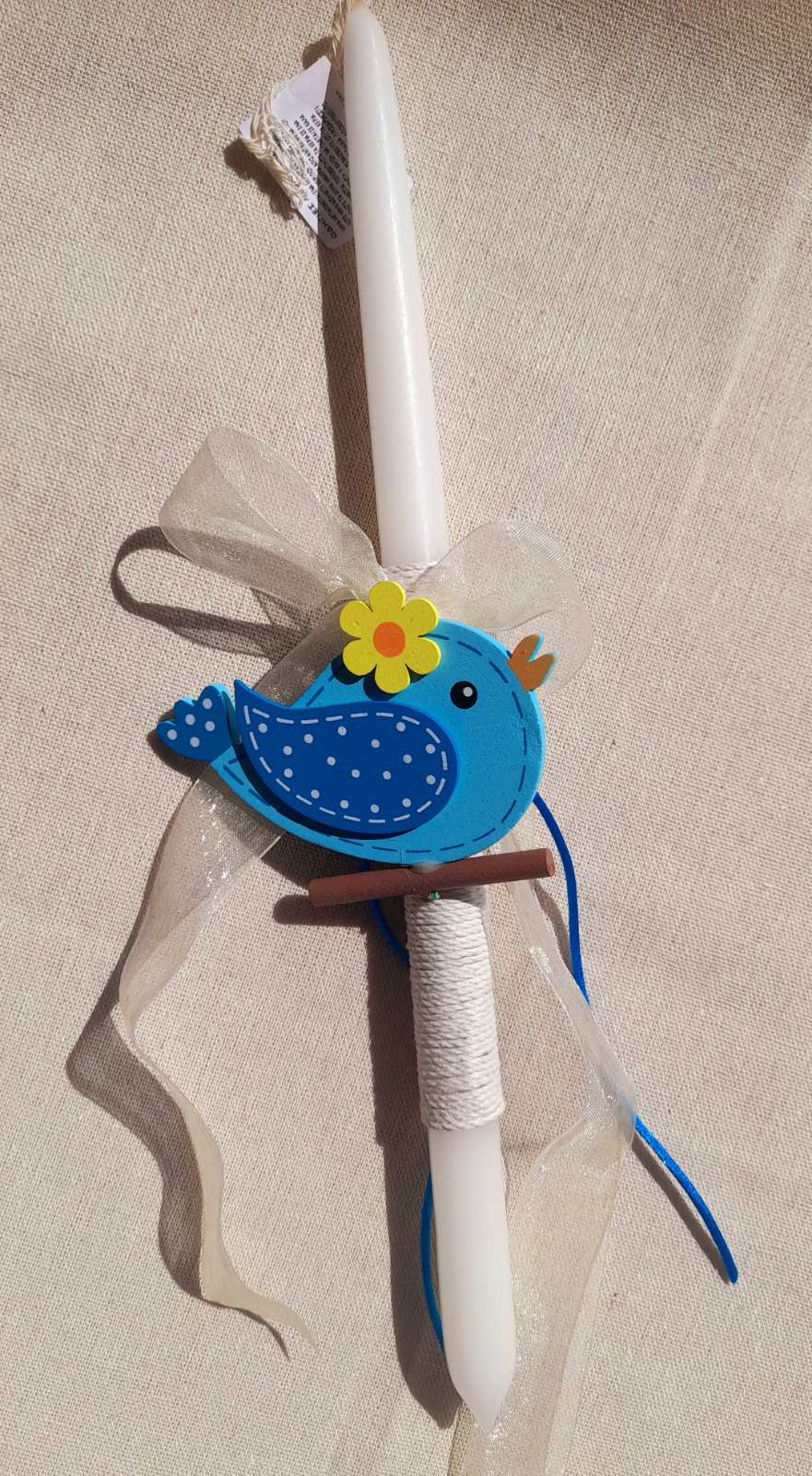 Greek Easter Candle- Blue Bird