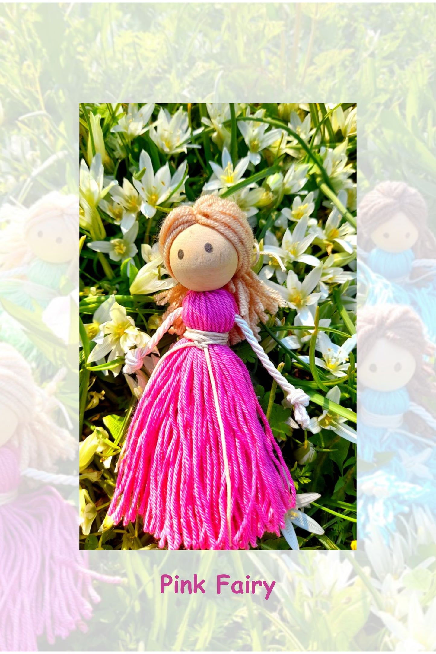 Handmade Yarn Doll-Pink Fairy