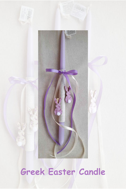 Easter Candle - Purple Bunny