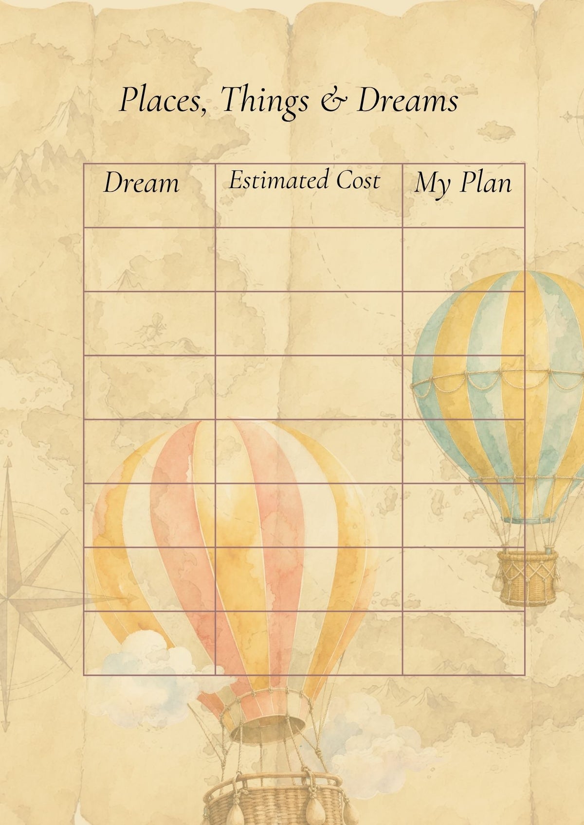 Vintage Journey Budget Planner – A Pretty Way to Organize Your Money & Your Dreams (Digital Printable)