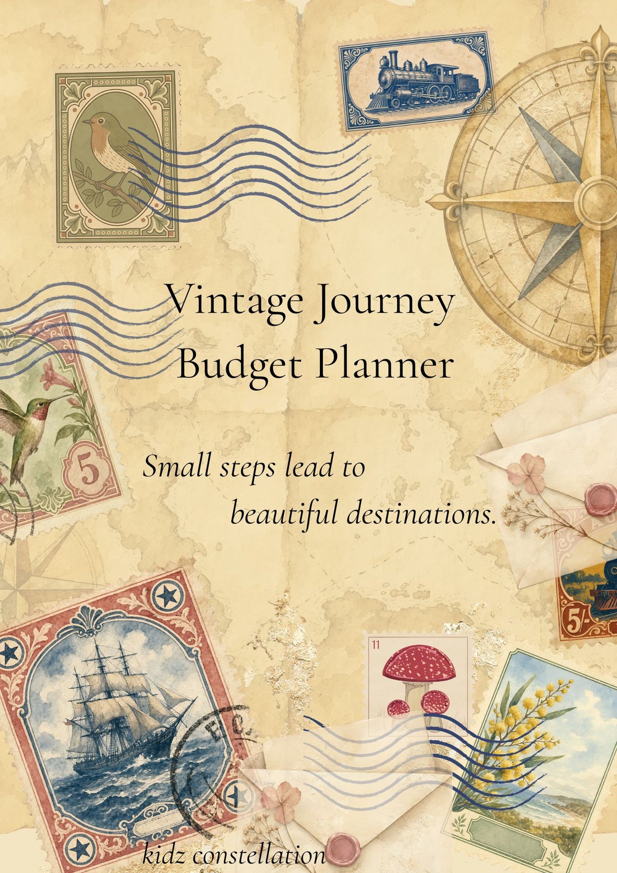 Vintage Journey Budget Planner – A Pretty Way to Organize Your Money & Your Dreams (Digital Printable)