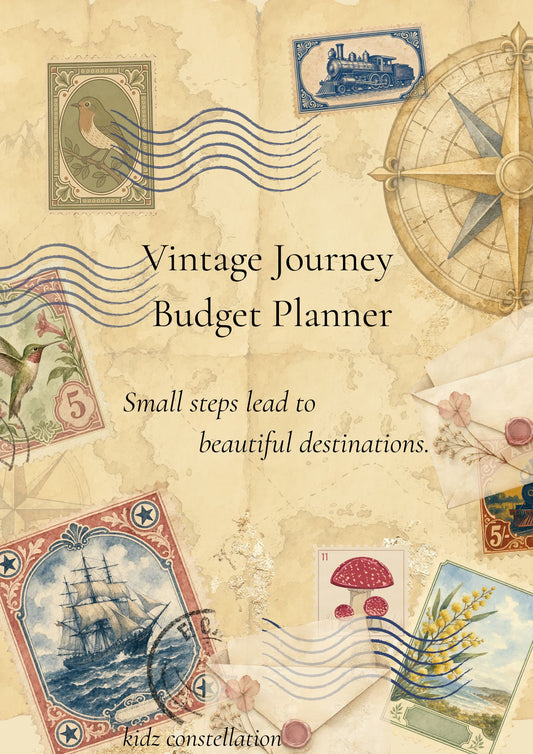 Vintage Journey Budget Planner – A Pretty Way to Organize Your Money & Your Dreams (Digital Printable)