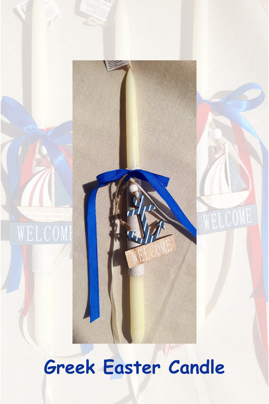 Easter Candle- Wooden anchor