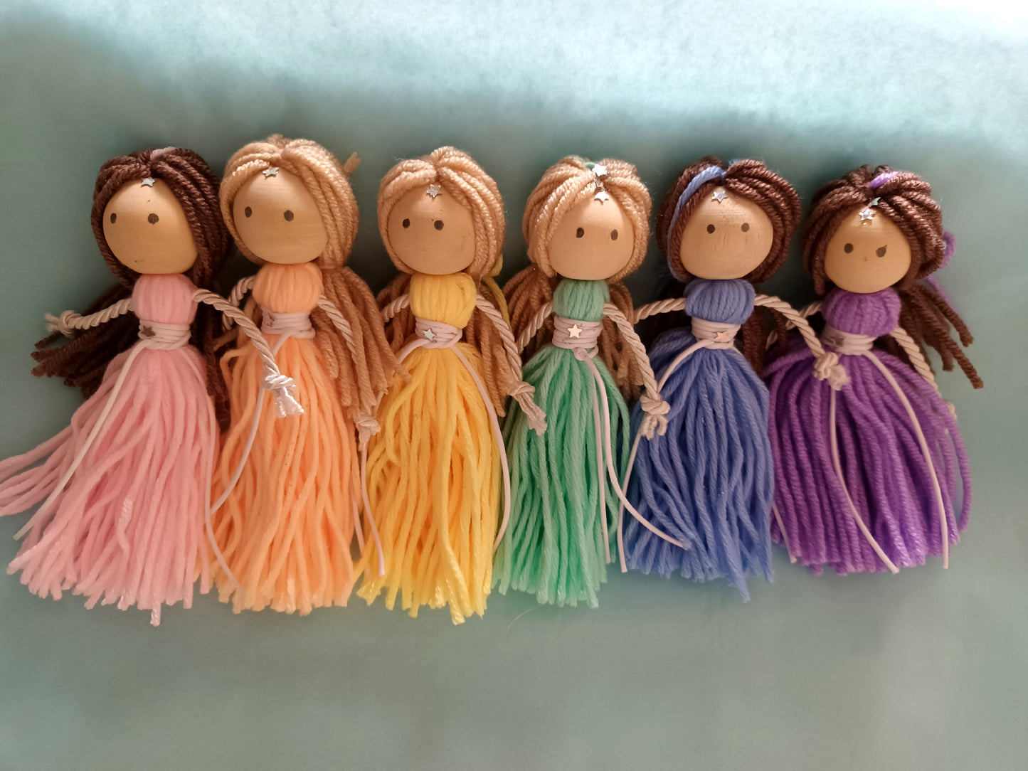 Handmade fairies- rainbow (set of 6)