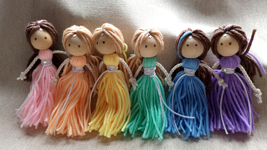 Handmade fairies- rainbow (set of 6)