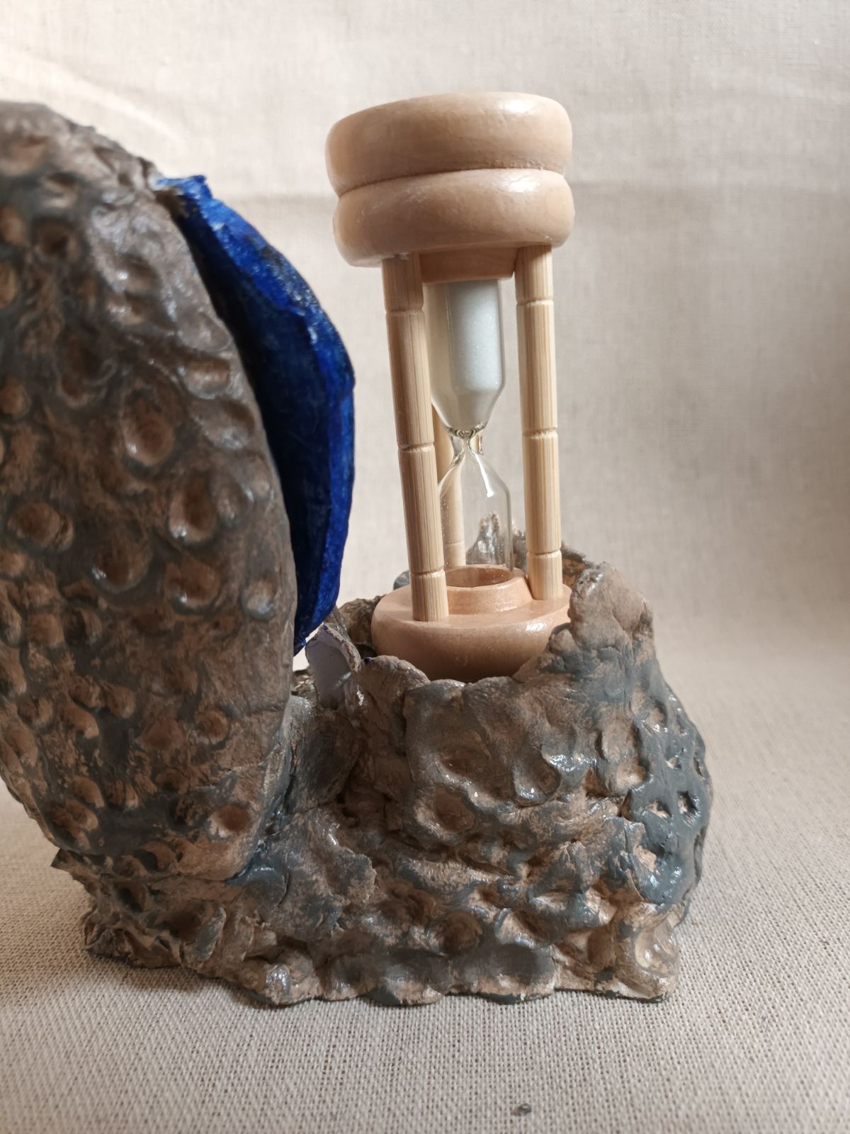 Handmade clay Dragon sand hourglass-Blue Dragon