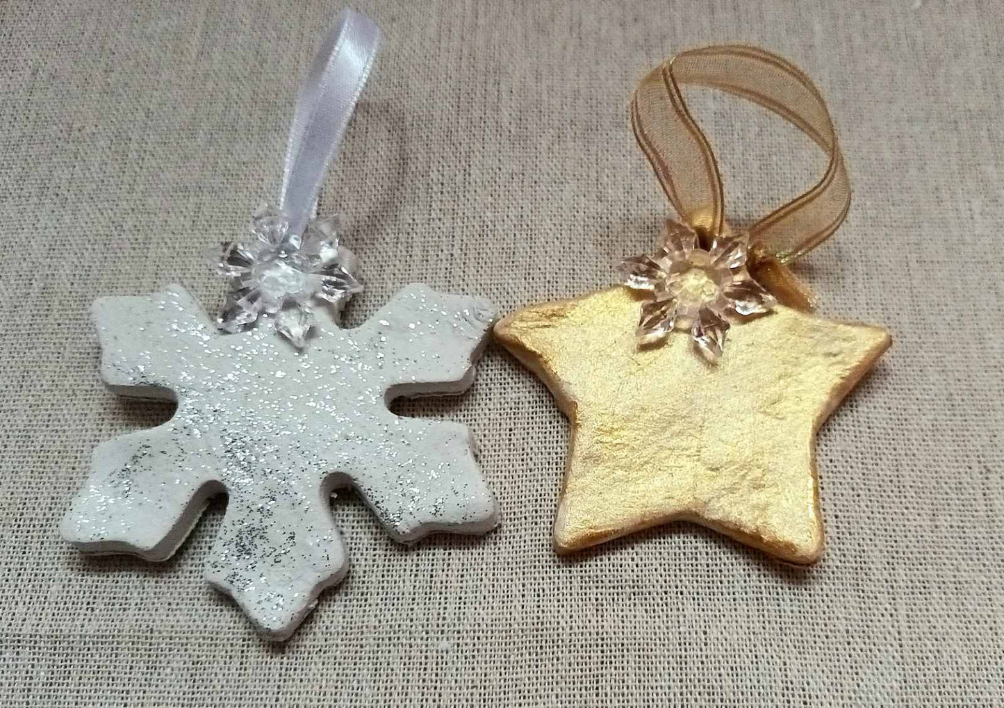 Handmade Clay Christmas ornaments (set of 2)