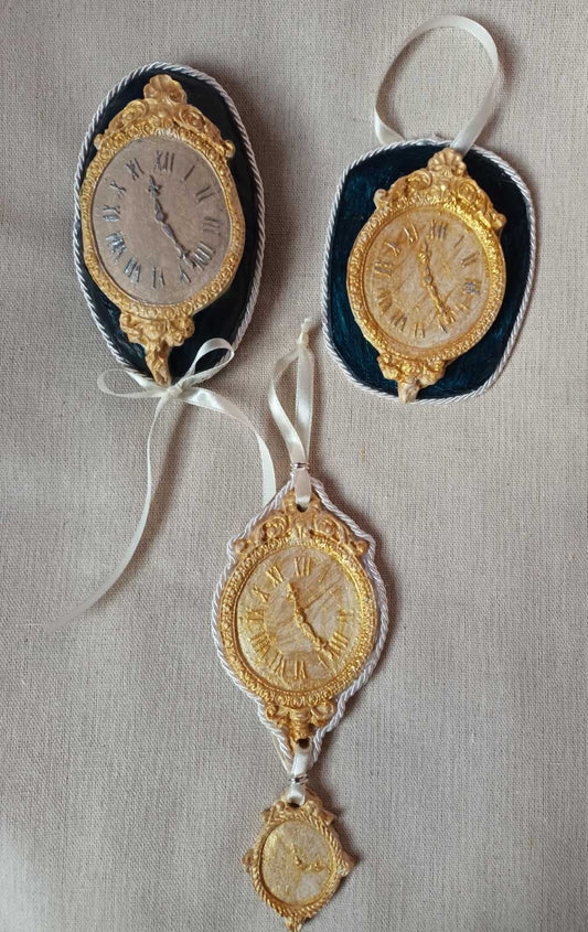 Handmade decoration- Royal Blue Midnight clock (set of 3)