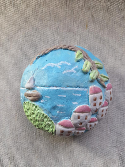 Handmade clay pebble-Greek island olive